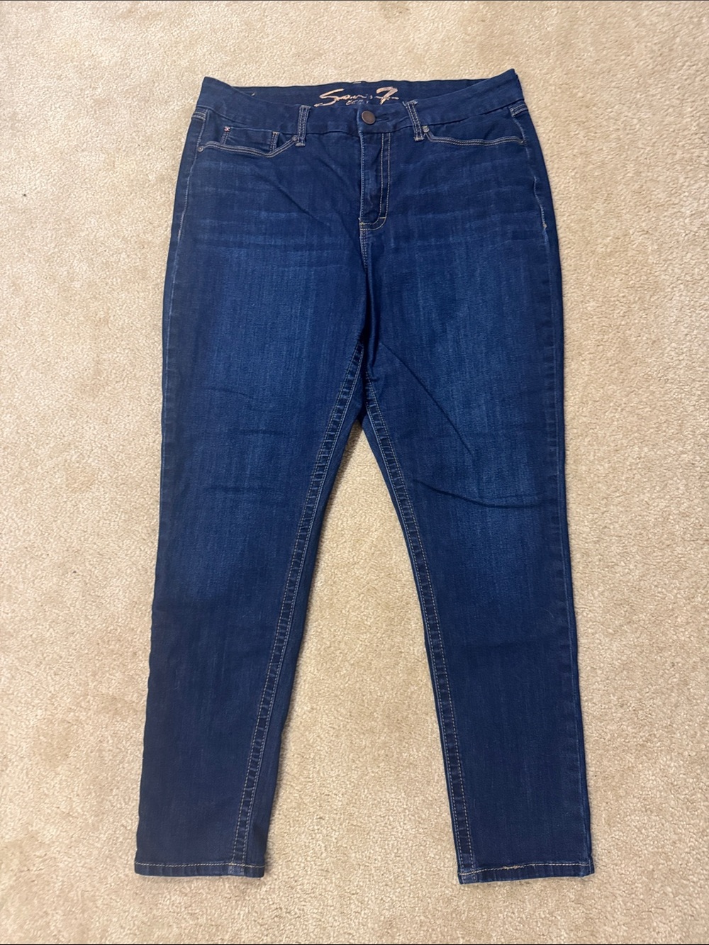 Seven7 Dark Blue Skinny Jeans